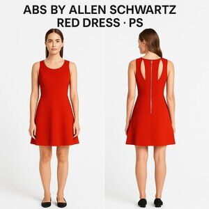 ABS Allen Schwartz Red Sleeveless Fit & Flare Dress PS